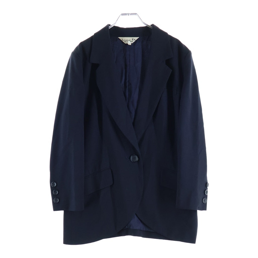 Christian Dior(クリスチャンディオール) ウール1Bテーラードジャケット ネイビー レディース