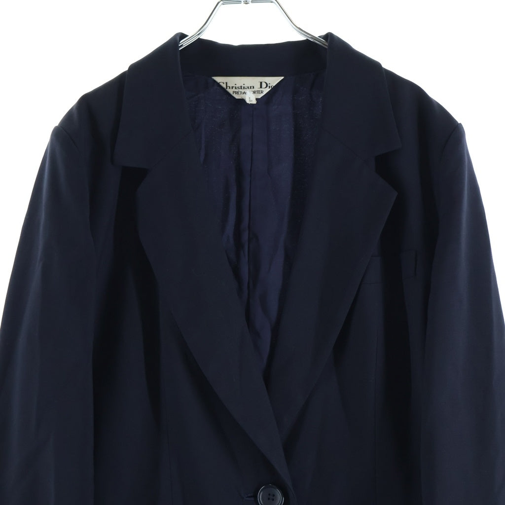 Christian Dior(クリスチャンディオール) ウール1Bテーラードジャケット ネイビー レディース