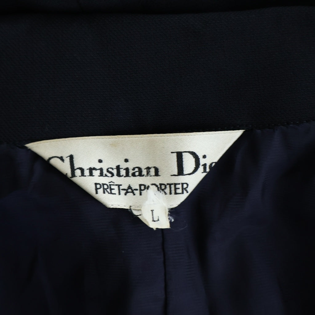 Christian Dior(クリスチャンディオール) ウール1Bテーラードジャケット ネイビー レディース