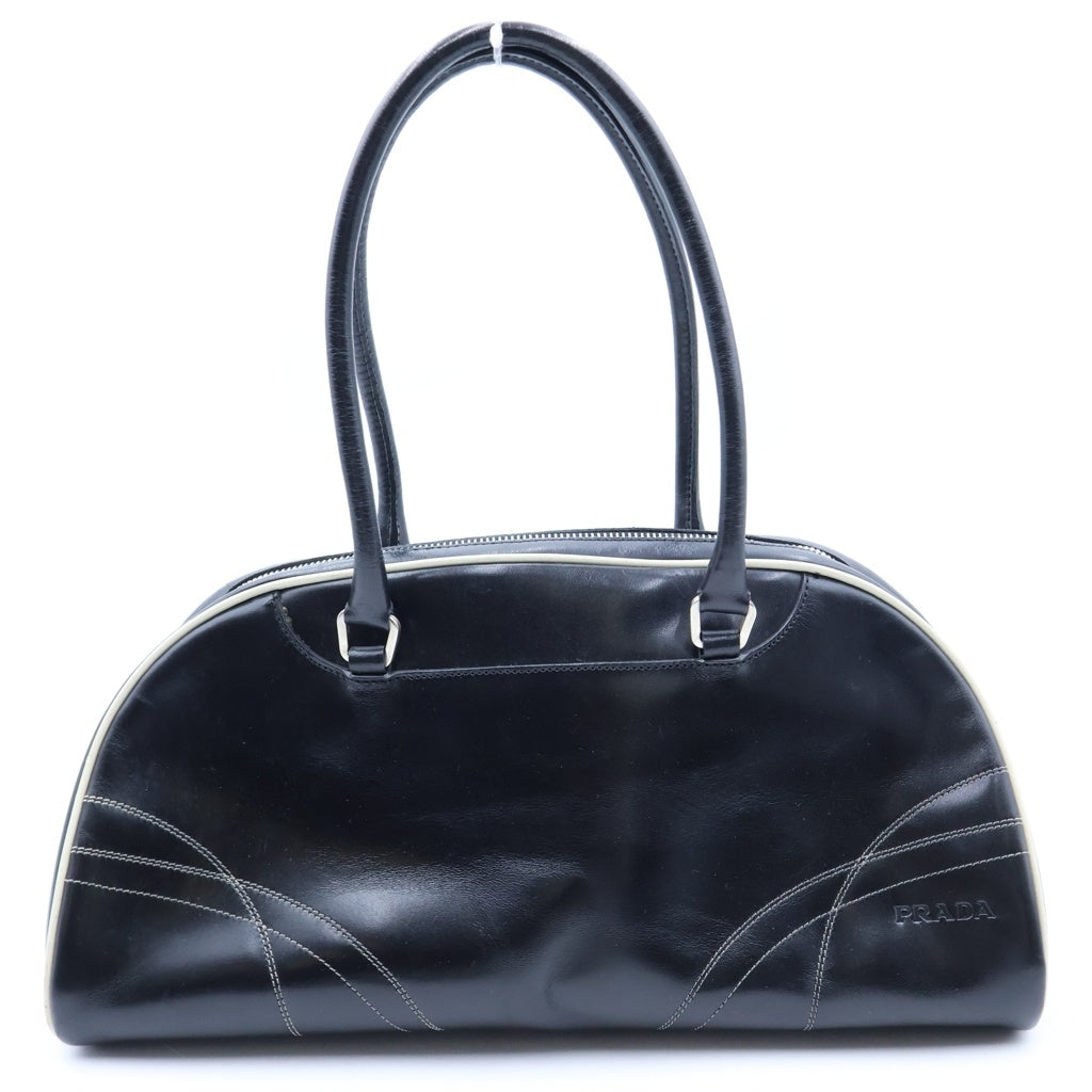 PRADA(プラダ) ボウリングバッグ ブラック レザー レディース