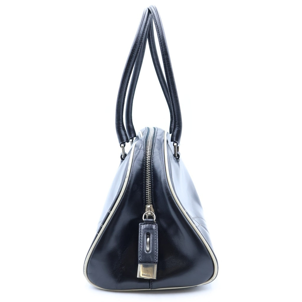 PRADA(プラダ) ボウリングバッグ ブラック レザー レディース