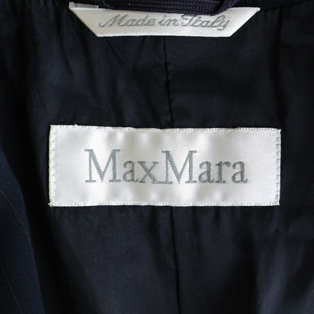 Max Mara(マックスマーラ) ピークドラペル ストライプ テーラードジャケット ネイビー #38 レディース