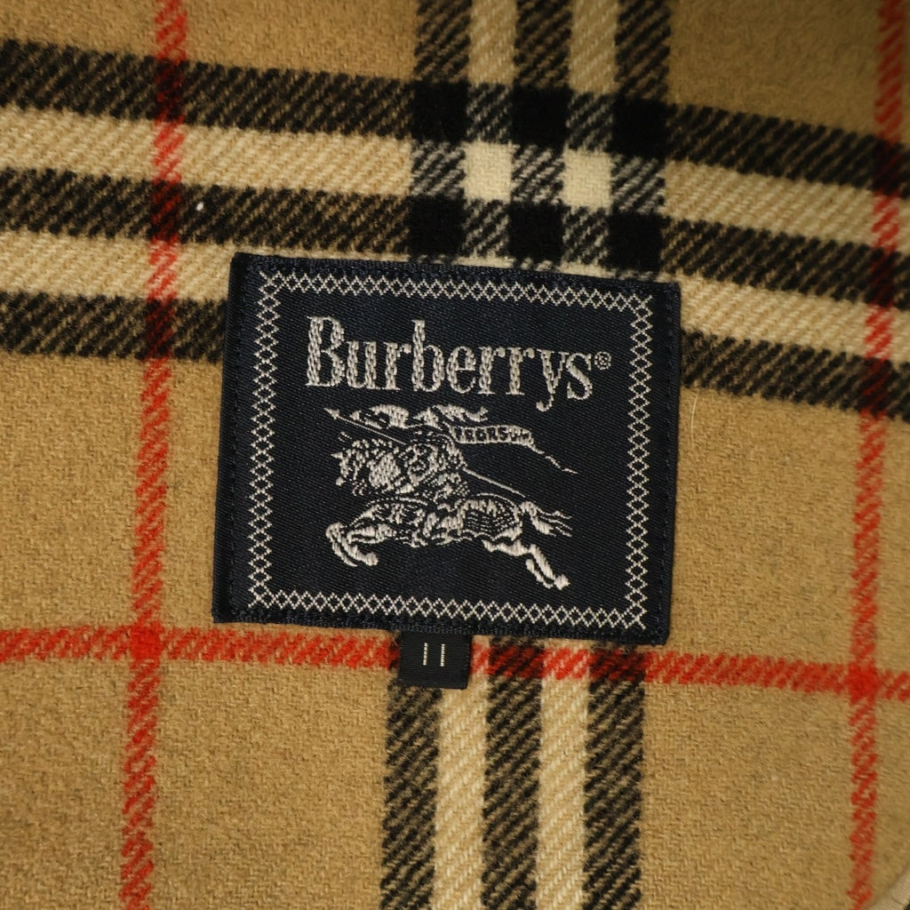 BURBERRYS(バーバリーズ) ファーカラー 裏地チェック ウールコート ブラック #11 レディース