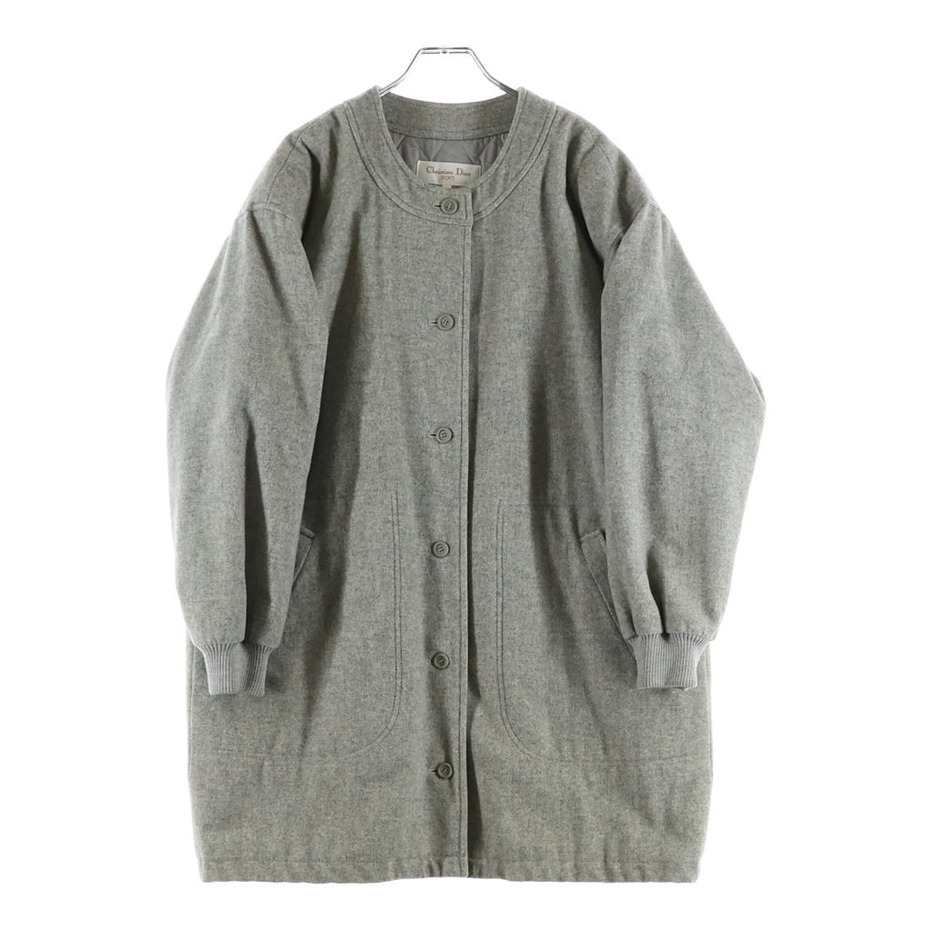 Christian Dior(クリスチャンディオール) ■スポーツ ノーカラーウールジャケット グレー #M レディース