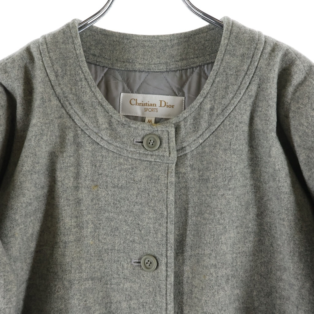 Christian Dior(クリスチャンディオール) ■スポーツ ノーカラーウールジャケット グレー #M レディース