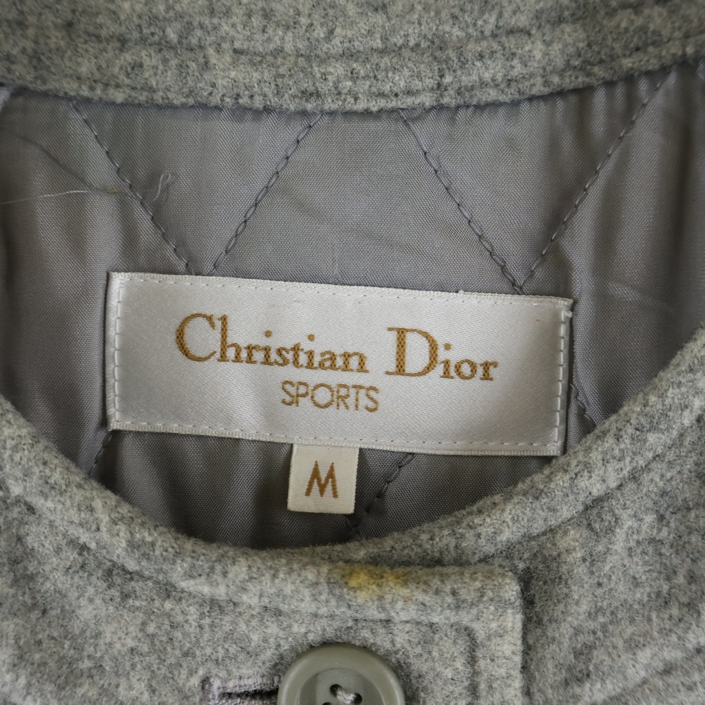 Christian Dior(クリスチャンディオール) ■スポーツ ノーカラーウールジャケット グレー #M レディース