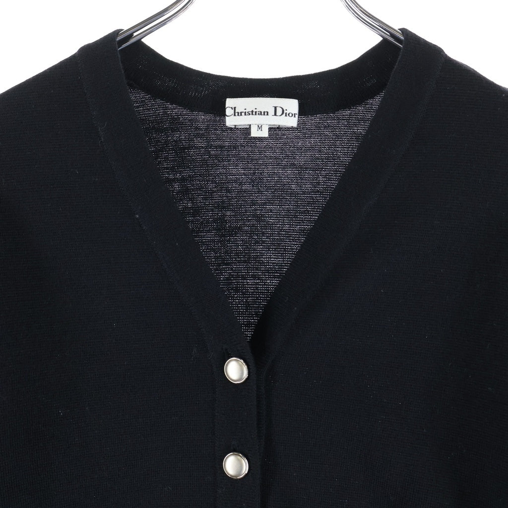 Christian Dior(クリスチャンディオール) 鉛ボタンウールニットカーディガン ブラック #M レディース