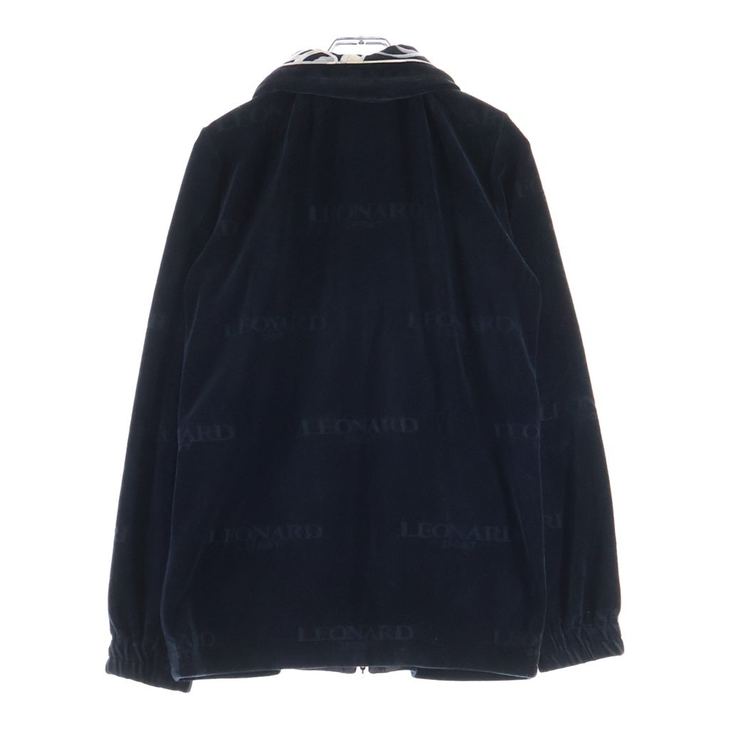 LEONARD(レオナール) SPORT ロゴジャガードベロアトラックジャケット ブラック #40 レディース