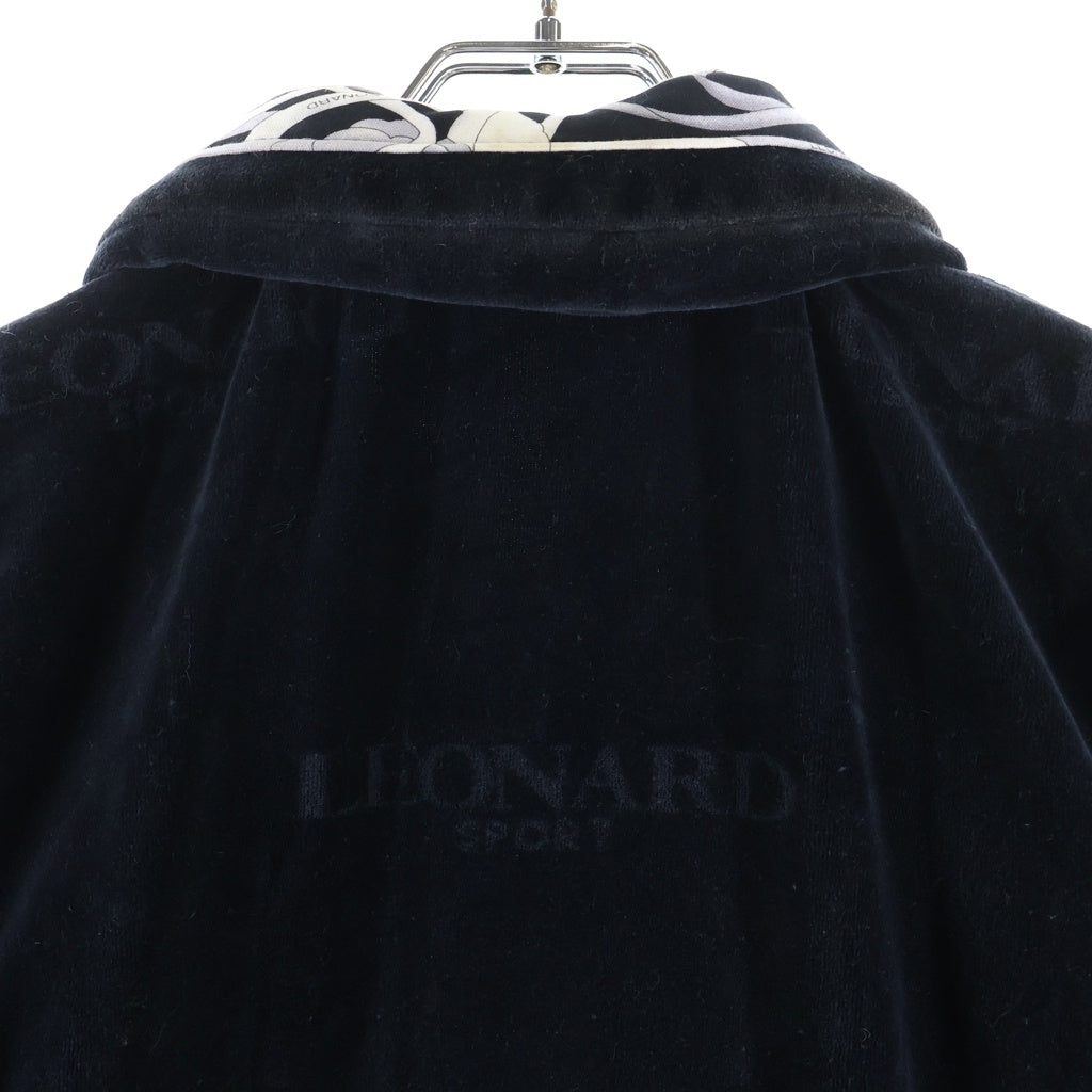 LEONARD(レオナール) SPORT ロゴジャガードベロアトラックジャケット ブラック #40 レディース