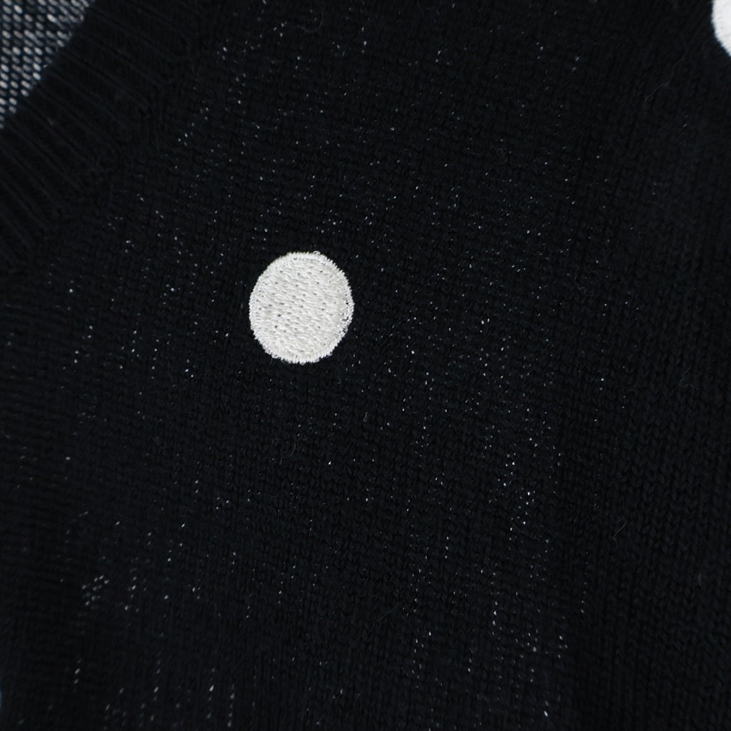 Christian Dior(クリスチャンディオール) ドット刺繍ニットセーター ブラック #M レディース