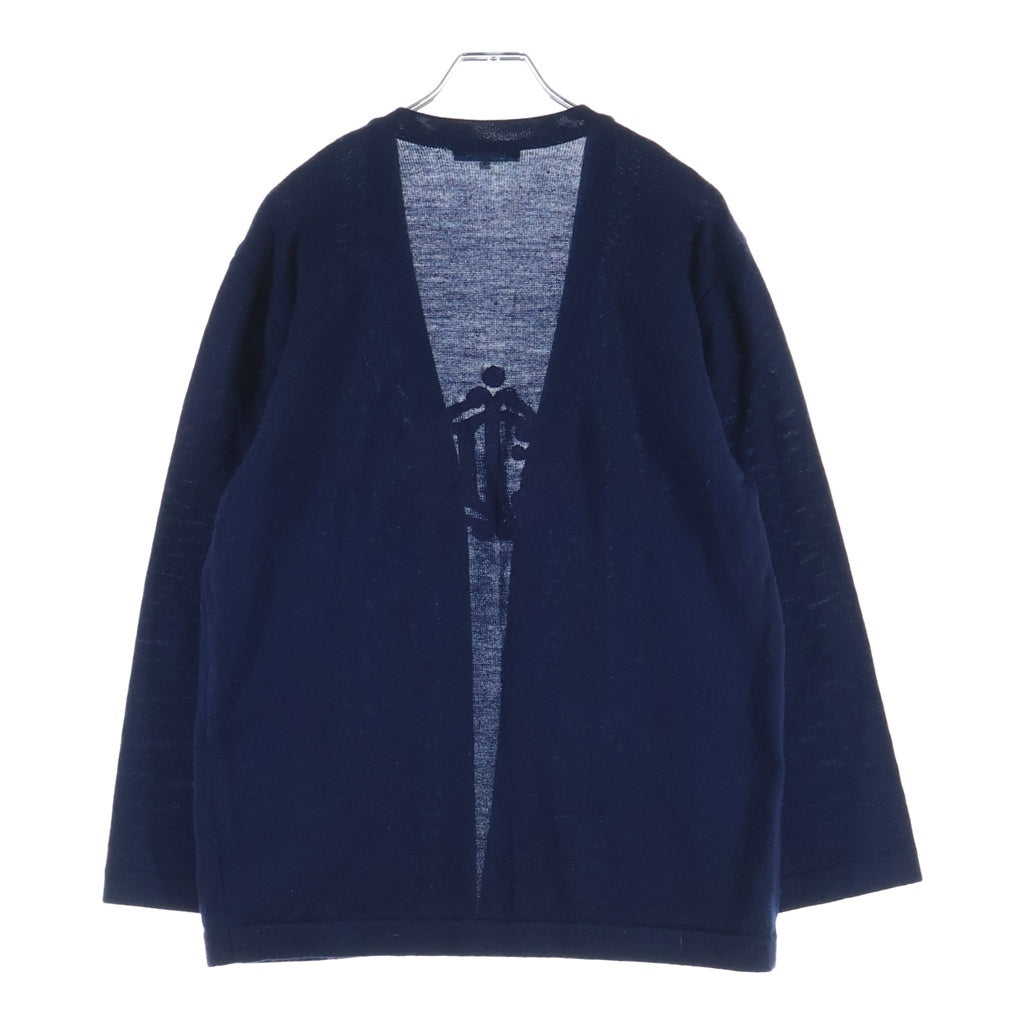 Christian Dior(クリスチャンディオール) バックエンブレム刺繍ウールニットカーディガン ネイビー #M レディース
