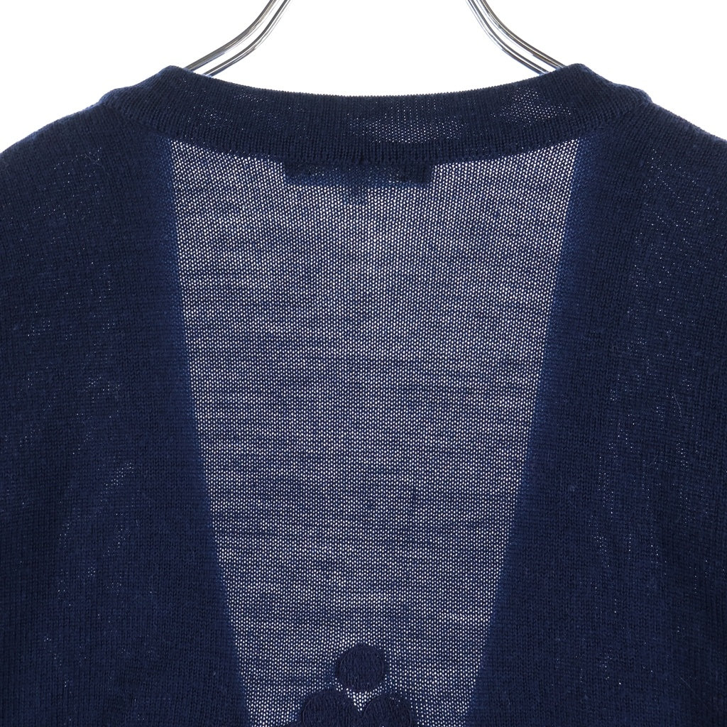Christian Dior(クリスチャンディオール) バックエンブレム刺繍ウールニットカーディガン ネイビー #M レディース