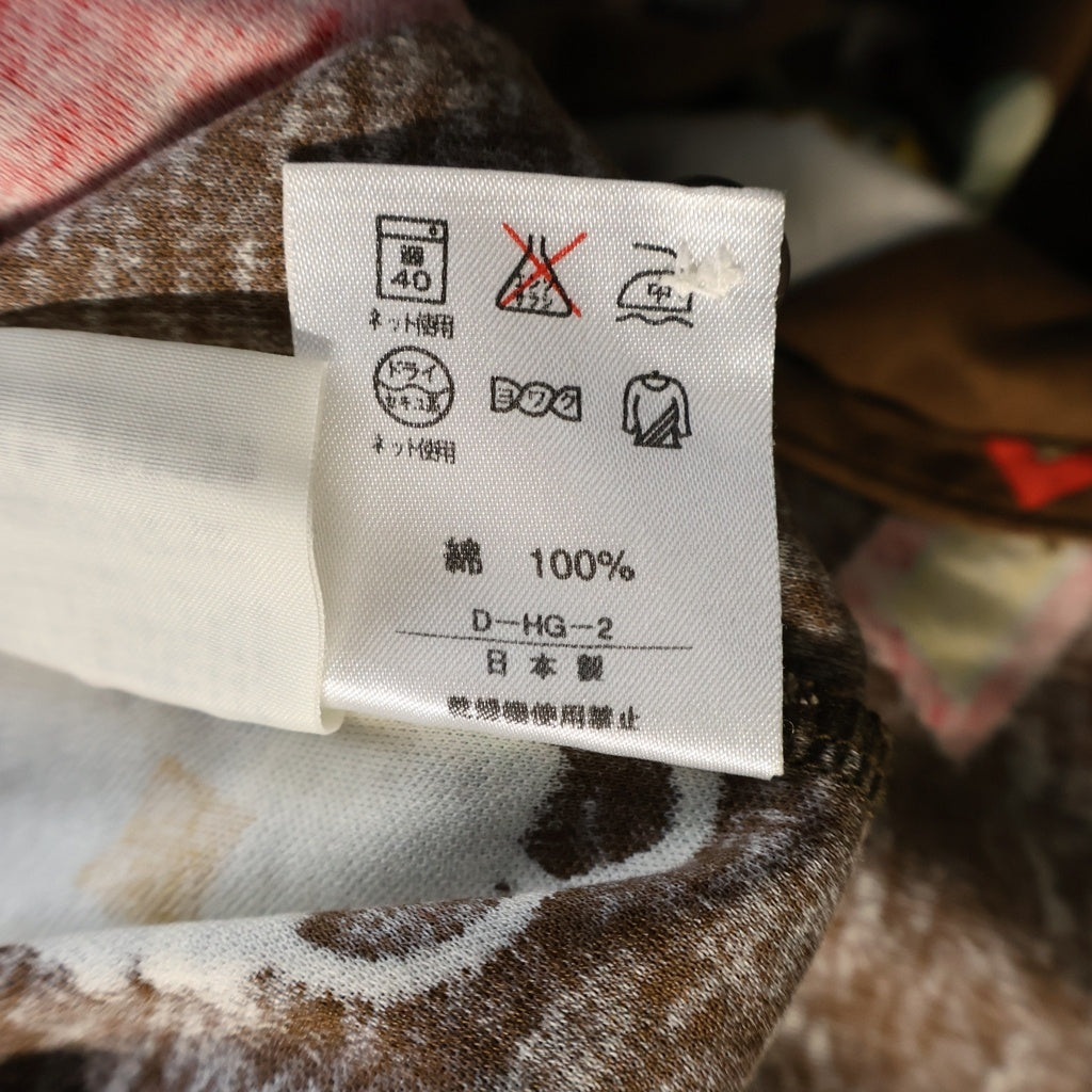 LEONARD(レオナール) スポーツ バッグ柄 長袖ポロシャツ ブラウン #L レディース