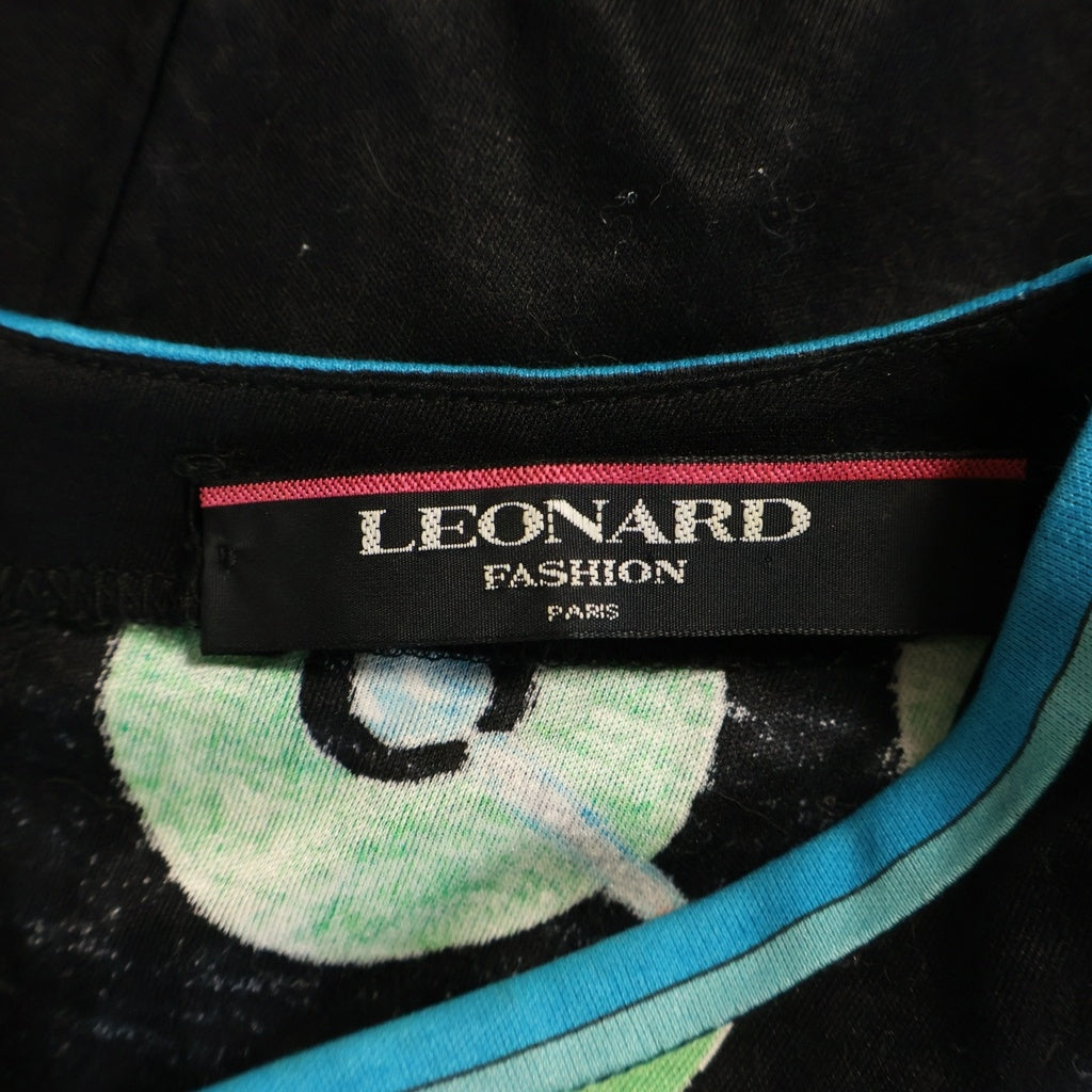 LEONARD(レオナール) ジュエリーデザイン 半袖ワンピース ブラック #L レディース