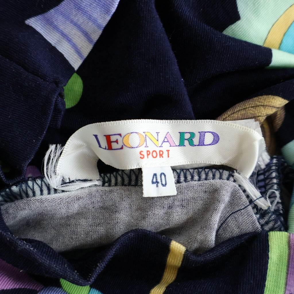 LEONARD(レオナール) スポーツ キャンディーデザインタートルネック長袖トップス ネイビー #40 レディース