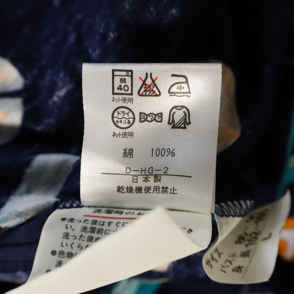 LEONARD(レオナール) アルファベットフラワーデザイン半袖ワンピース ネイビー #L レディース