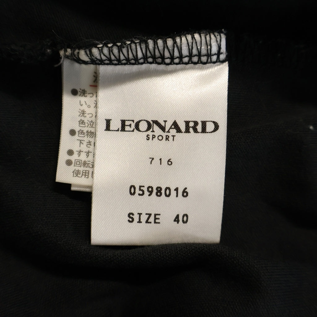 LEONARD(レオナール) スポーツ フラワートリムハイネックトップス ブラック #40 レディース