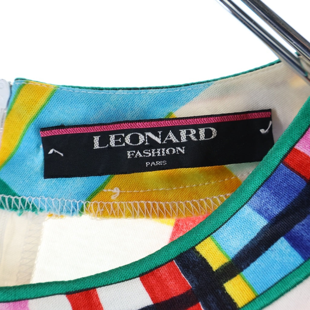 LEONARD(レオナール) マルチカラーパネル半袖トップス #M レディース