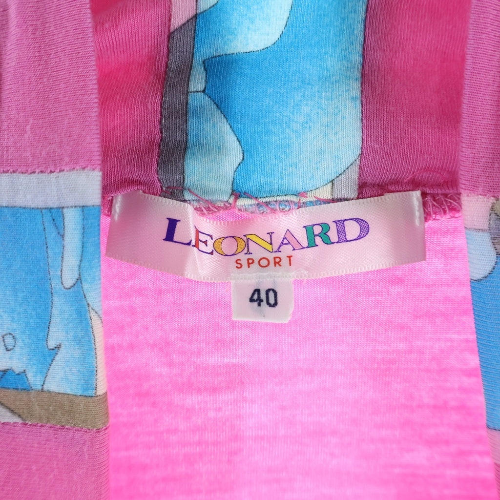 LEONARD(レオナール) ■スポーツ 花柄ハイネック 長袖トップス ピンク #40 レディース