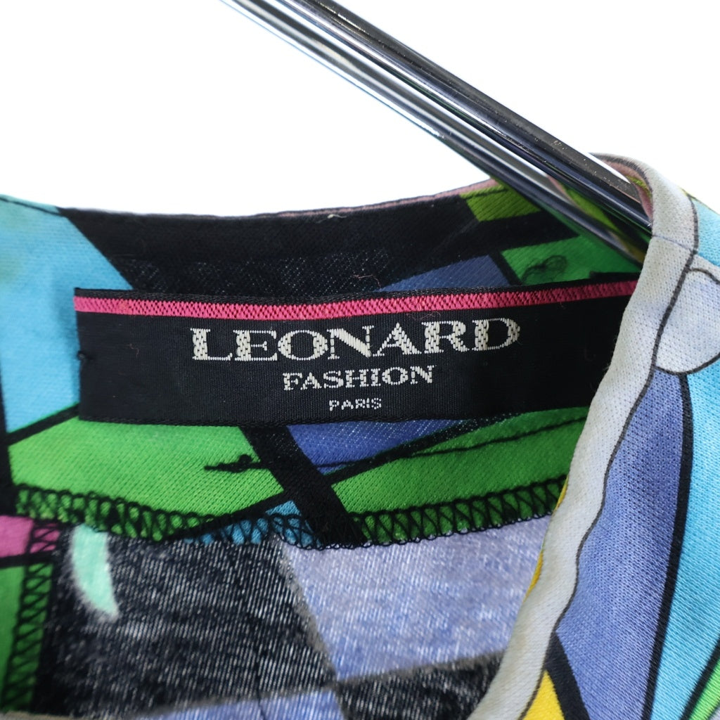 LEONARD(レオナール) マルチパターン切り替えバックジップ半袖トップス マルチカラー #L レディース