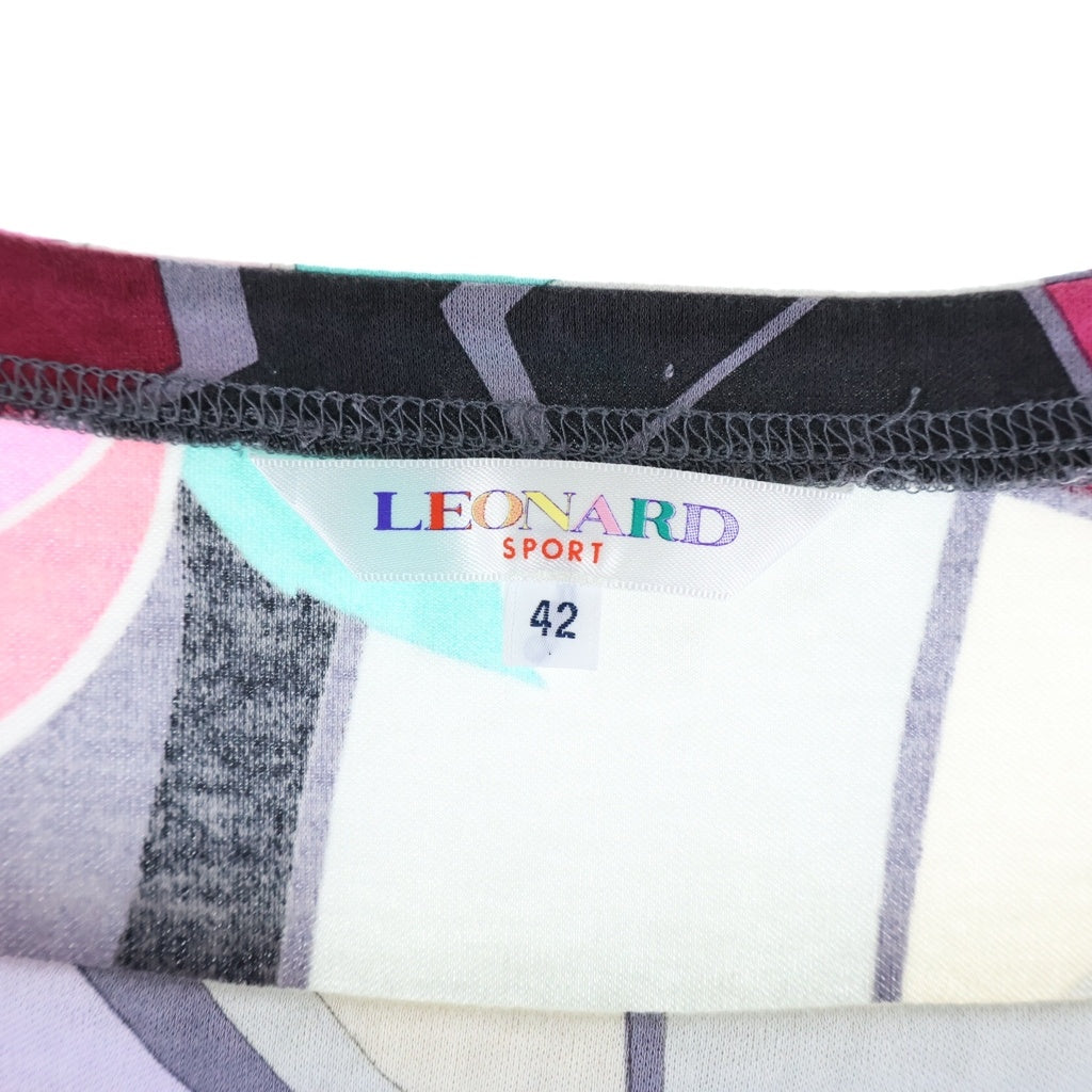 LEONARD(レオナール) ■スポーツ ボートネック花柄半袖トップス ピンク #42 レディース