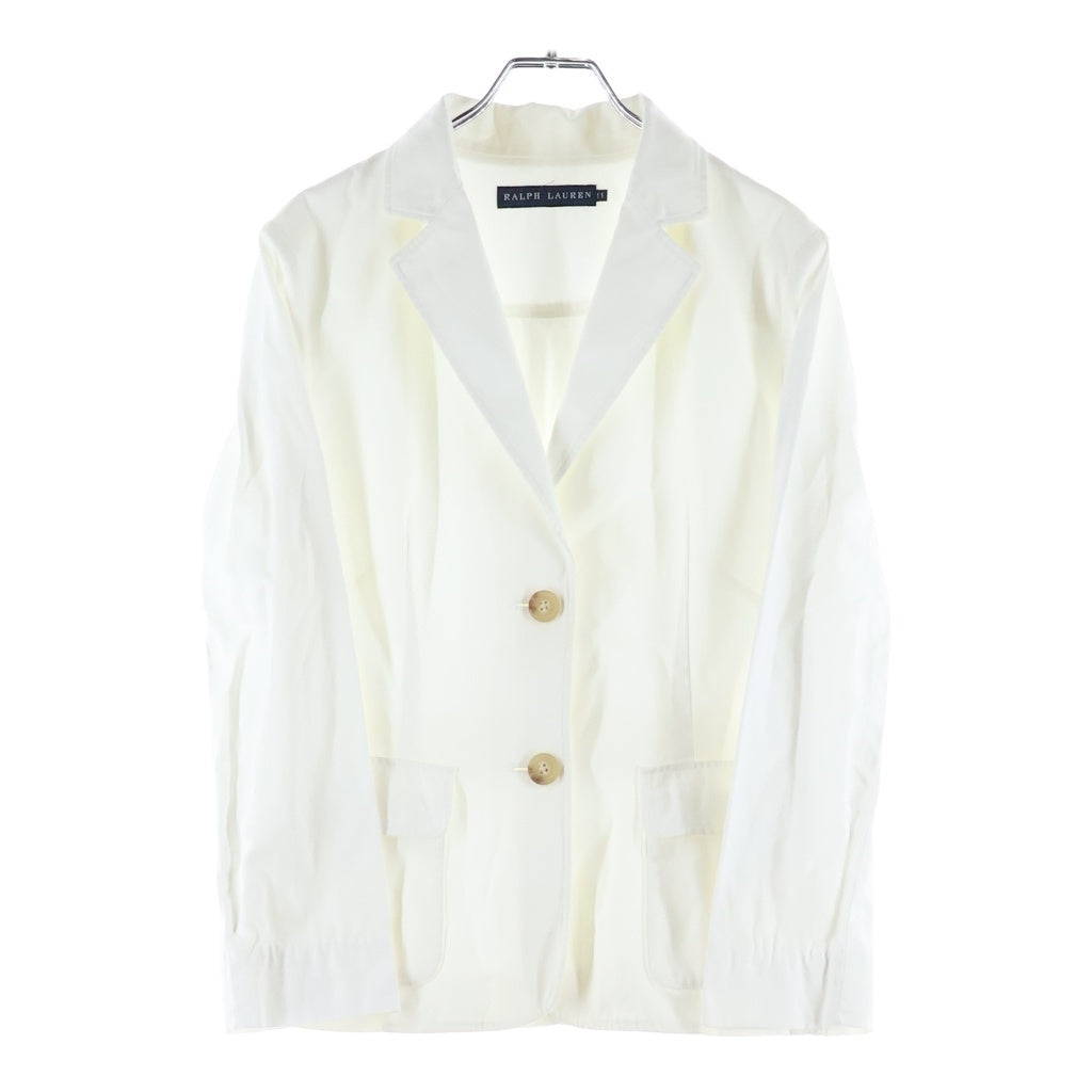 RALPH LAUREN(ラルフローレン) ノッチドラペル コットン ジャケット レディース ホワイト BR RL YM2161 #11