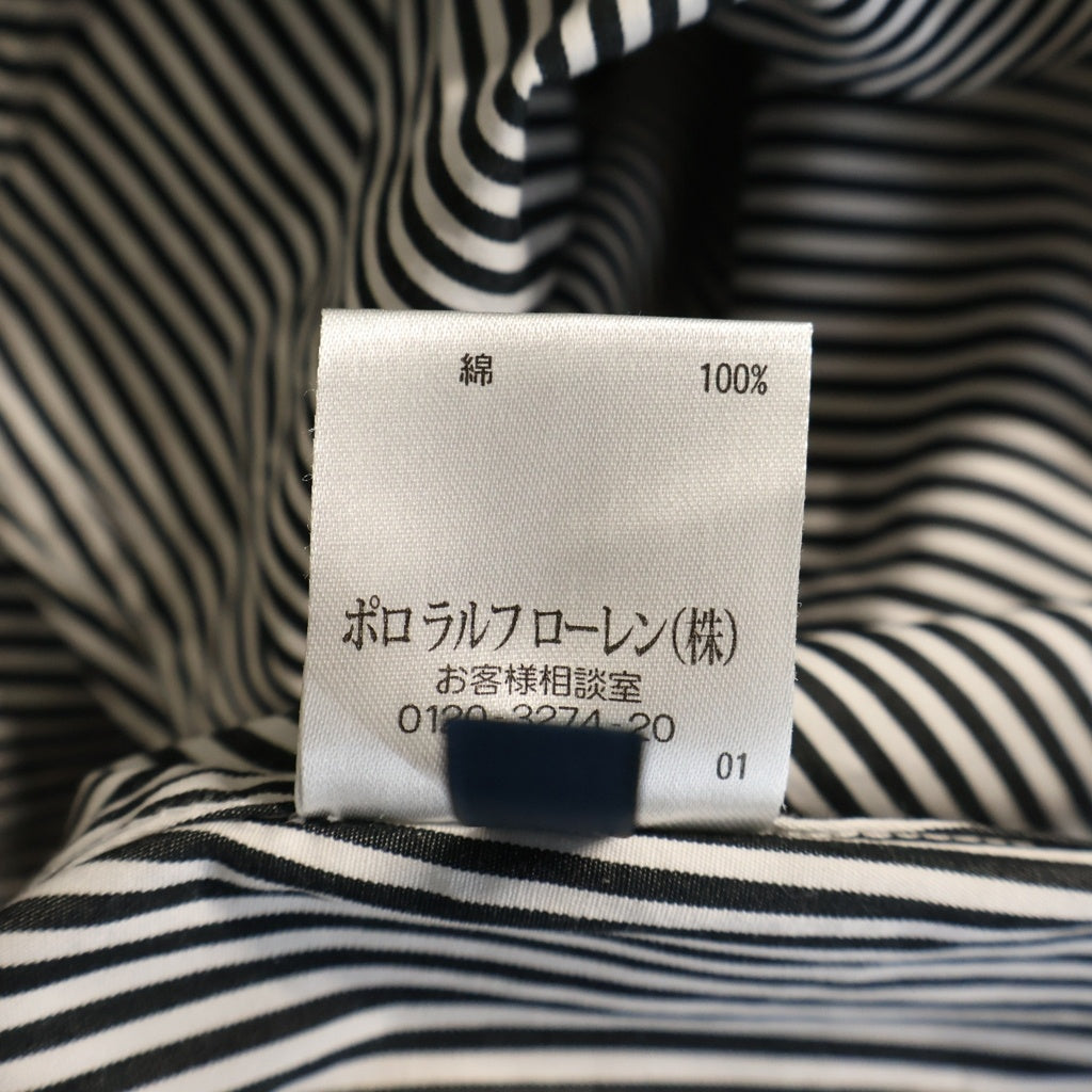 RALPH LAUREN(ラルフローレン) ボタンダウン ロゴ刺繍 ストライプ 長袖シャツ ブラック/ホワイト WMBLWOVS2C00205 #11 レディース
