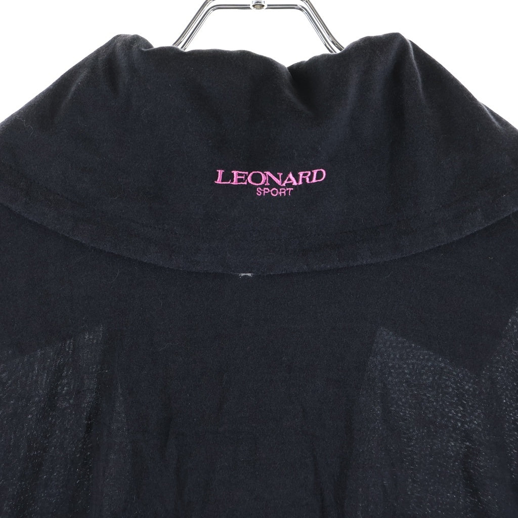 LEONARD(レオナール) SPORT セーラーカラー シルク混 ジップ カーディガン レディース ブラック 0548152 #40