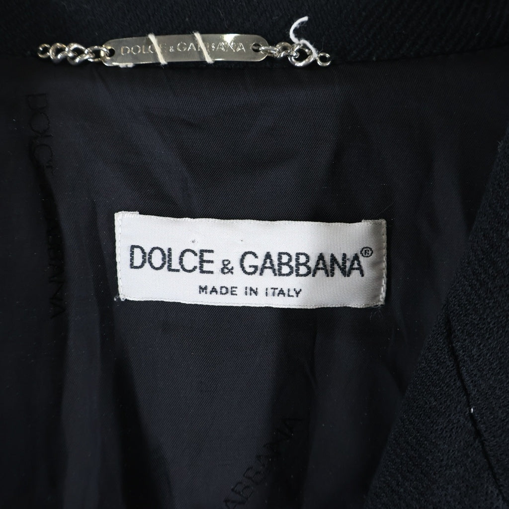 DOLCE & GABBANA(ドルチェアンドガッバーナ) 3B ノッチドラペル コットン ジャケット レディース ブラック #42