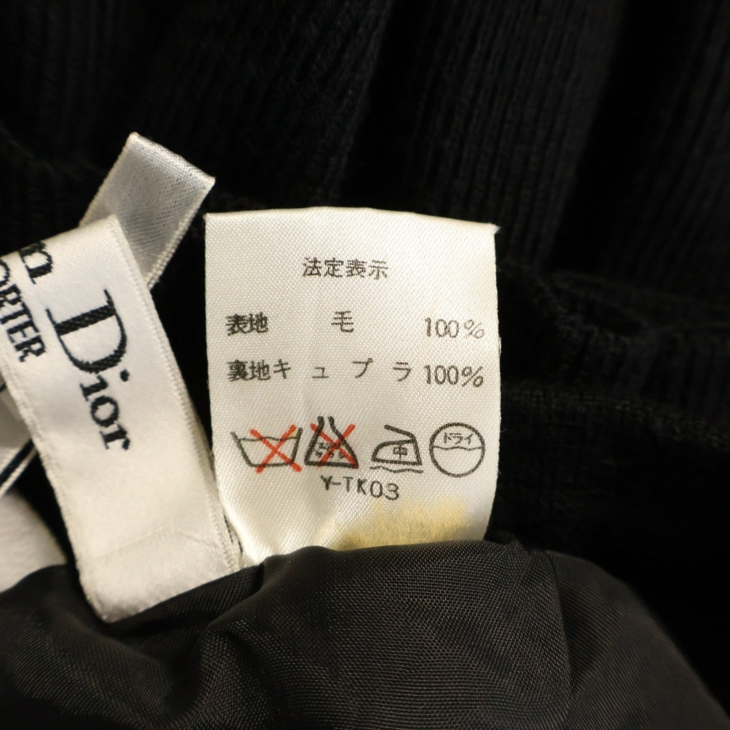Christian Dior(クリスチャンディオール) フリルデザインウールニットスカート ブラック #M レディース