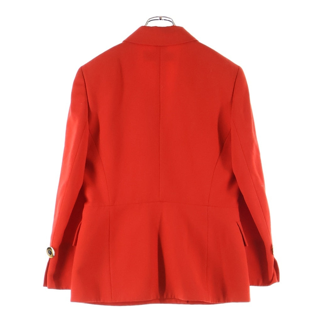 Christian Dior(クリスチャンディオール) ゴールドボタン ピークドラペルジャケット レッド #L レディース
