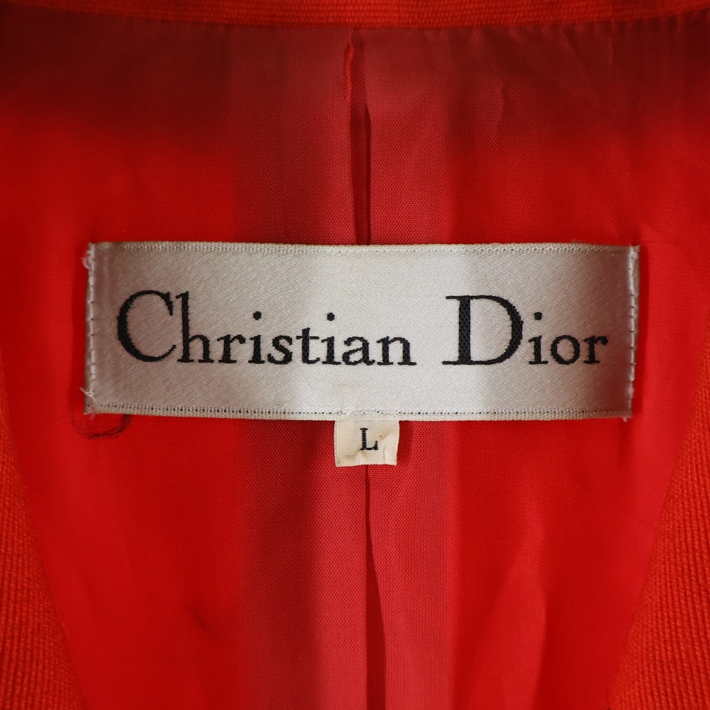 Christian Dior(クリスチャンディオール) ゴールドボタン ピークドラペルジャケット レッド #L レディース