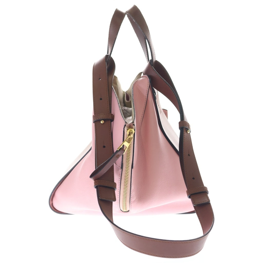 LOEWE(ロエベ) ハンモック スモール レザー 2WAY ハンド ショルダーバッグ ゴールド金具 ブラウン/ピンク レディース