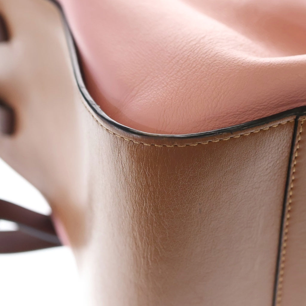 LOEWE(ロエベ) ハンモック スモール レザー 2WAY ハンド ショルダーバッグ ゴールド金具 ブラウン/ピンク レディース