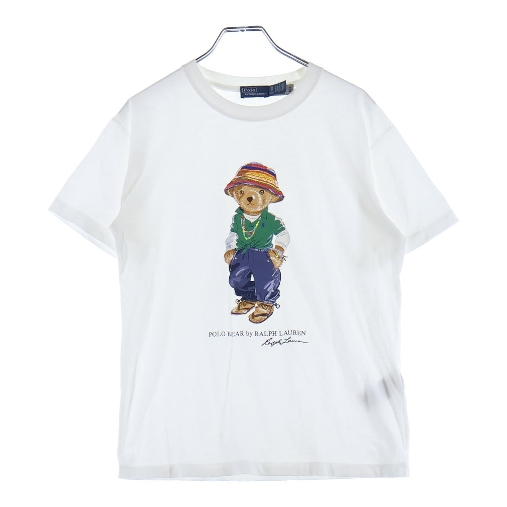 POLO RALPH LAUREN(ポロラルフローレン) ポロベアプリント クルーネック 半袖Tシャツ カットソー ホワイト レディース