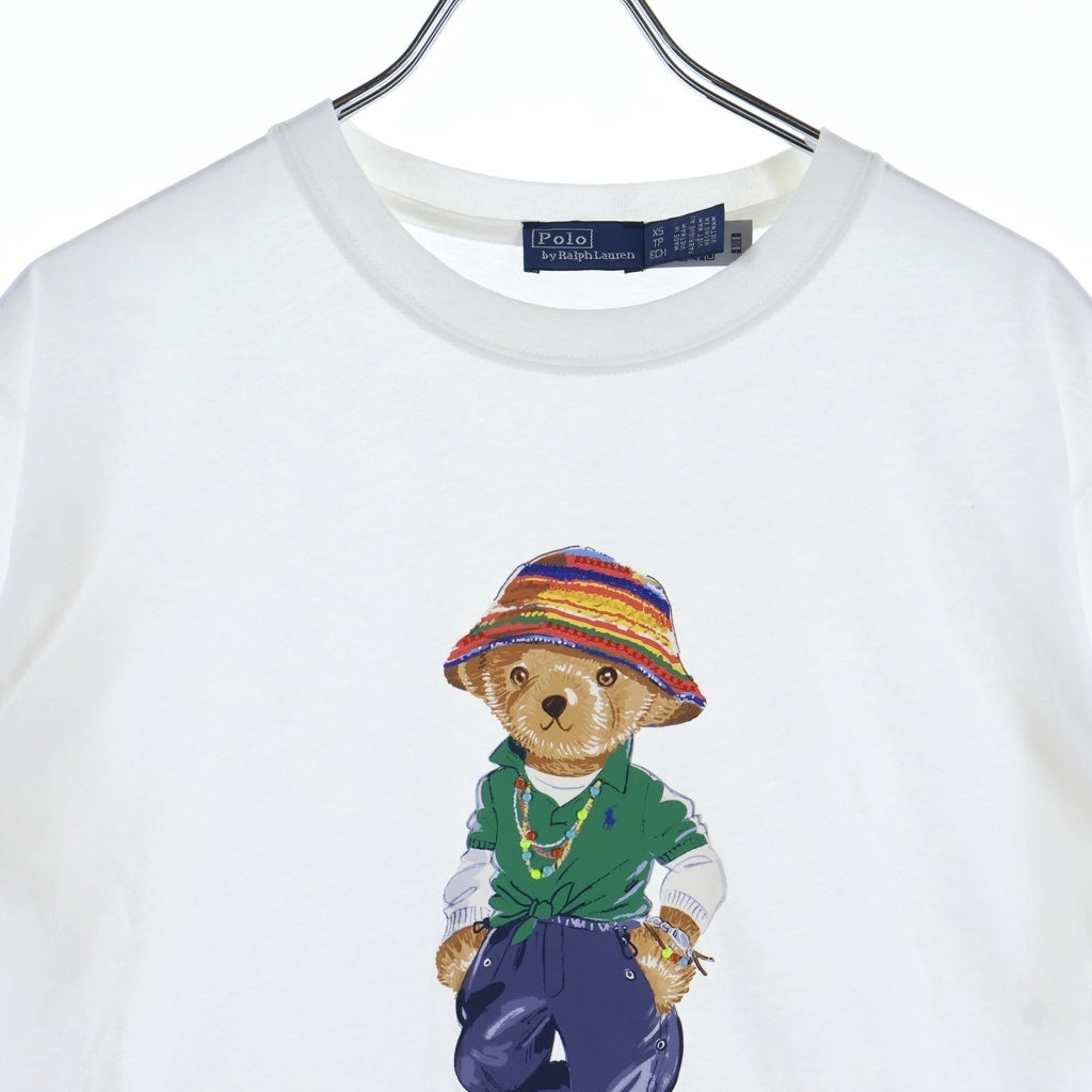 POLO RALPH LAUREN(ポロラルフローレン) ポロベアプリント クルーネック 半袖Tシャツ カットソー ホワイト レディース