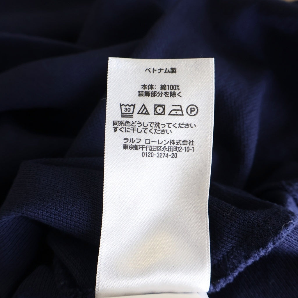 POLO RALPH LAUREN(ポロラルフローレン) ワンポイントロゴ刺繍 半袖ポロシャツ ワンピース カットソー ネイビー レディース