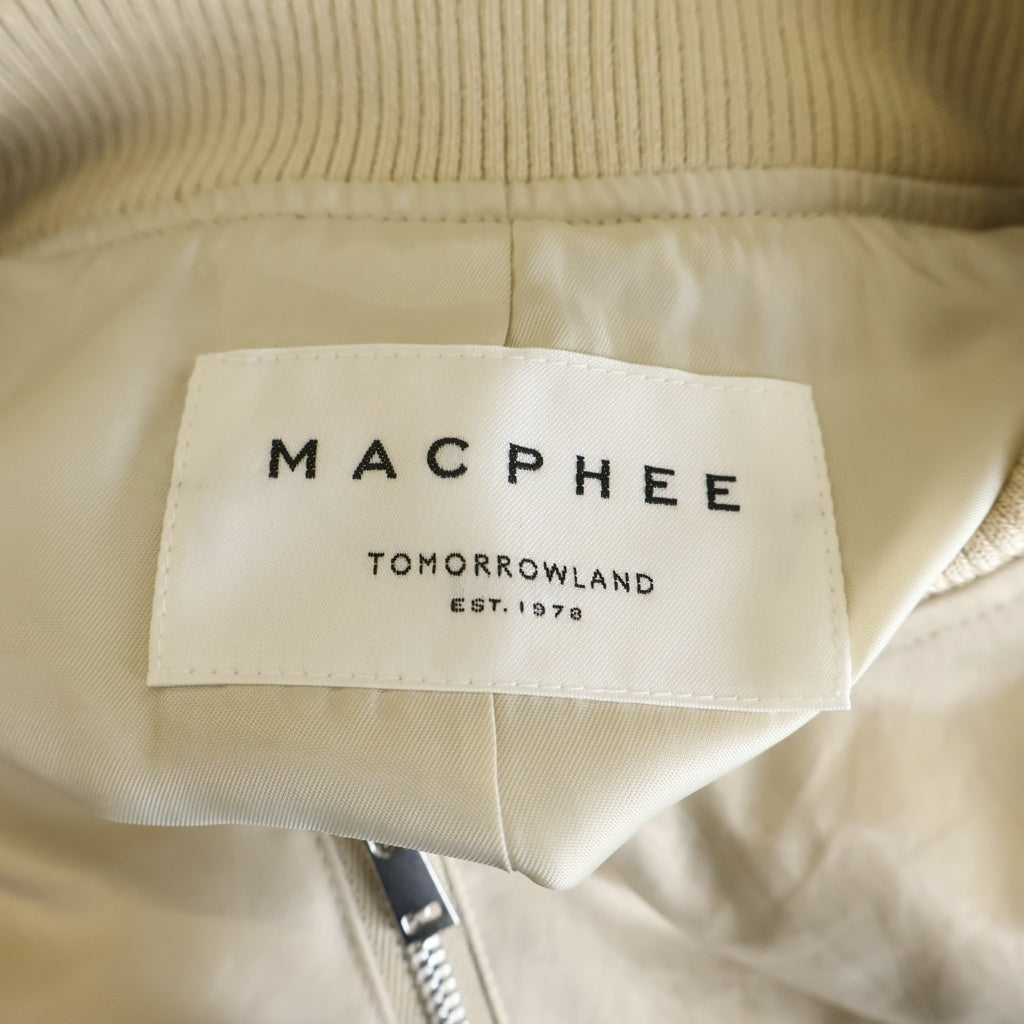 TOMORROWLAND(トゥモローランド) MACPHEE マカフィー MA-1 ジップアップ ボンバージャケット ブルゾン ベージュ レディース
