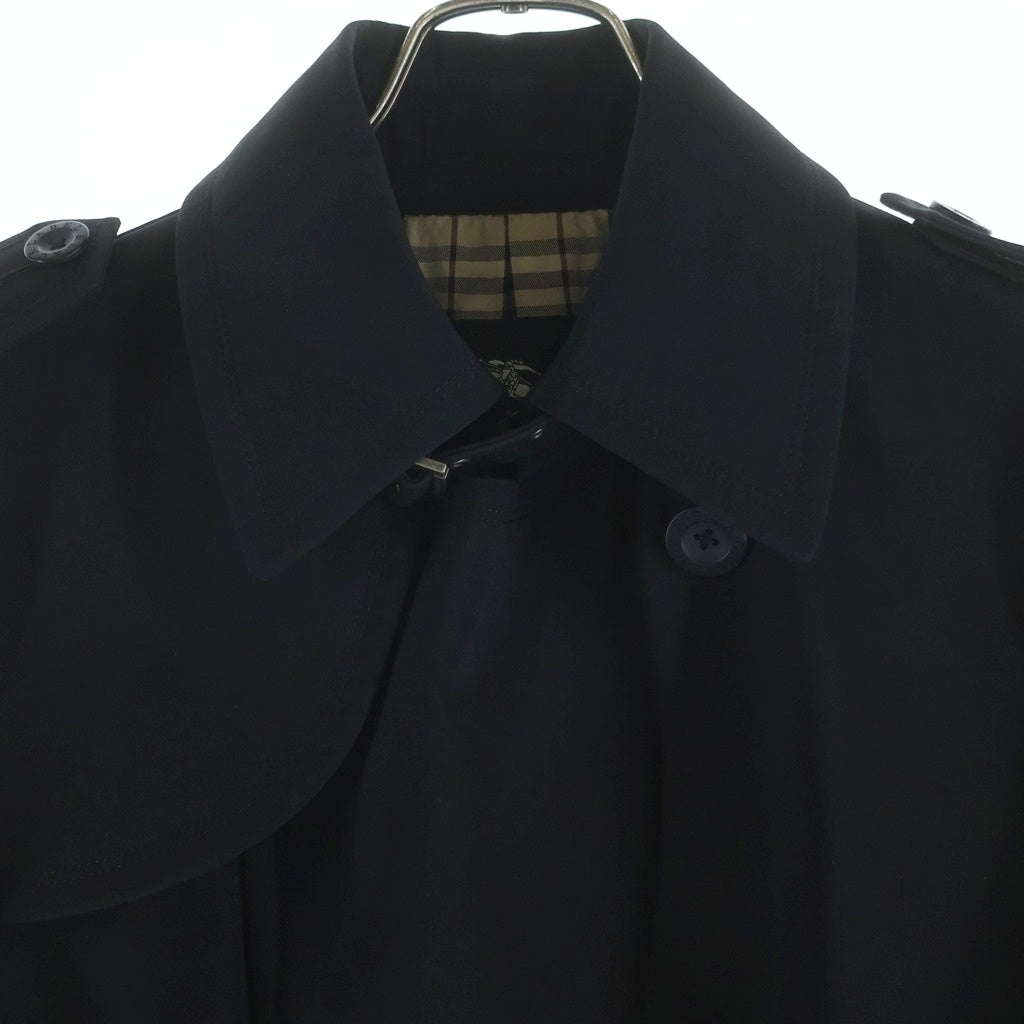 BURBERRY BLACK LABEL(バーバリー ブラックレーベル) 裏地ノバチェック総柄 ダブルブレスト トレンチコート ブラック