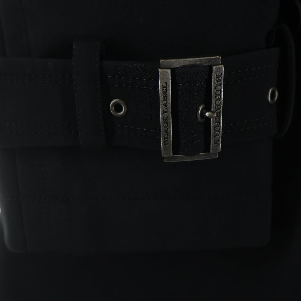 BURBERRY BLACK LABEL(バーバリー ブラックレーベル) 裏地ノバチェック総柄 ダブルブレスト トレンチコート ブラック