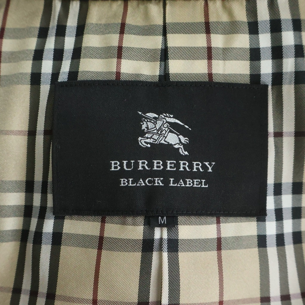 BURBERRY BLACK LABEL(バーバリー ブラックレーベル) 裏地ノバチェック総柄 ダブルブレスト トレンチコート ブラック