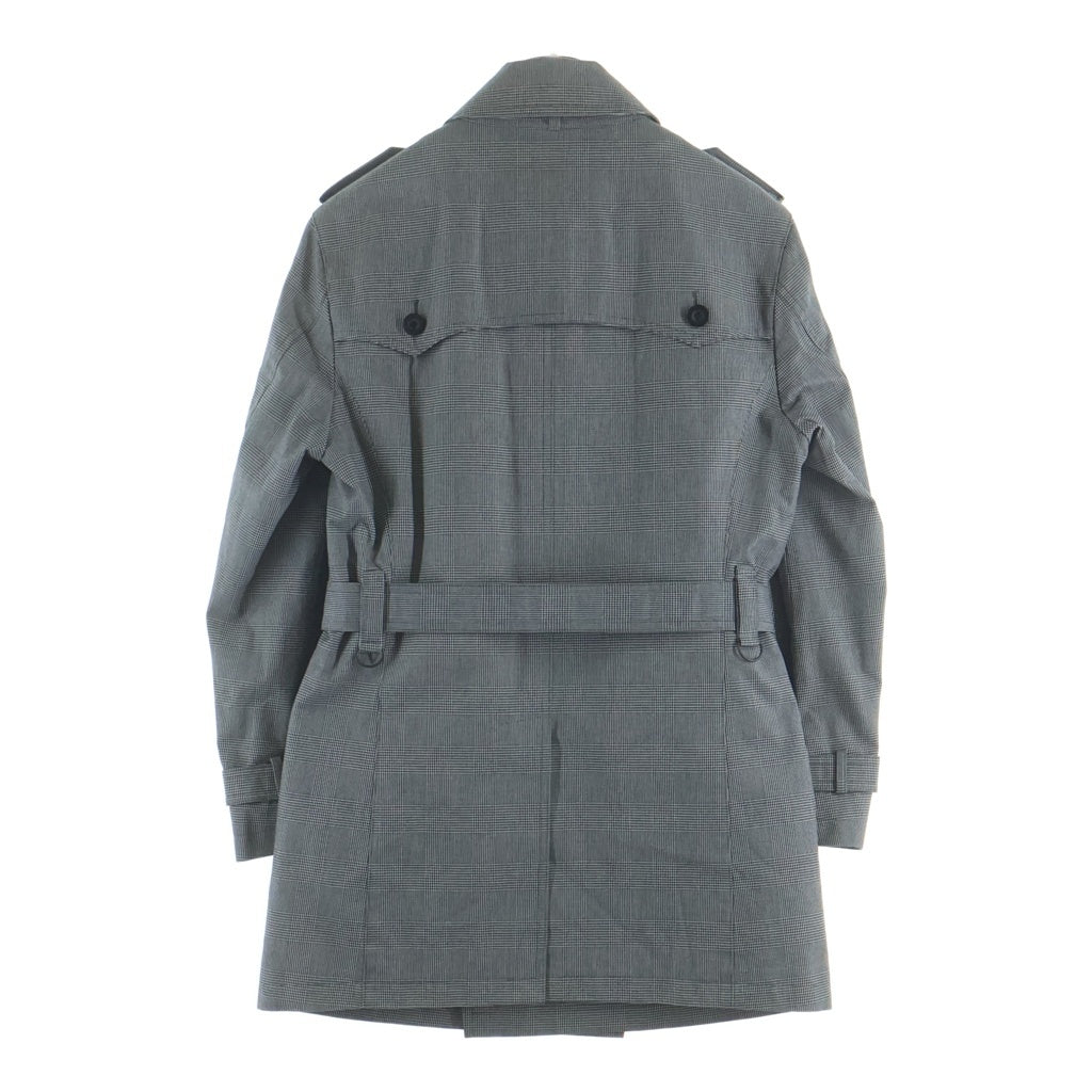 BURBERRY BLACK LABEL(バーバリー ブラックレーベル) グレンチェック総柄 ライナー付き トレンチコート グレー