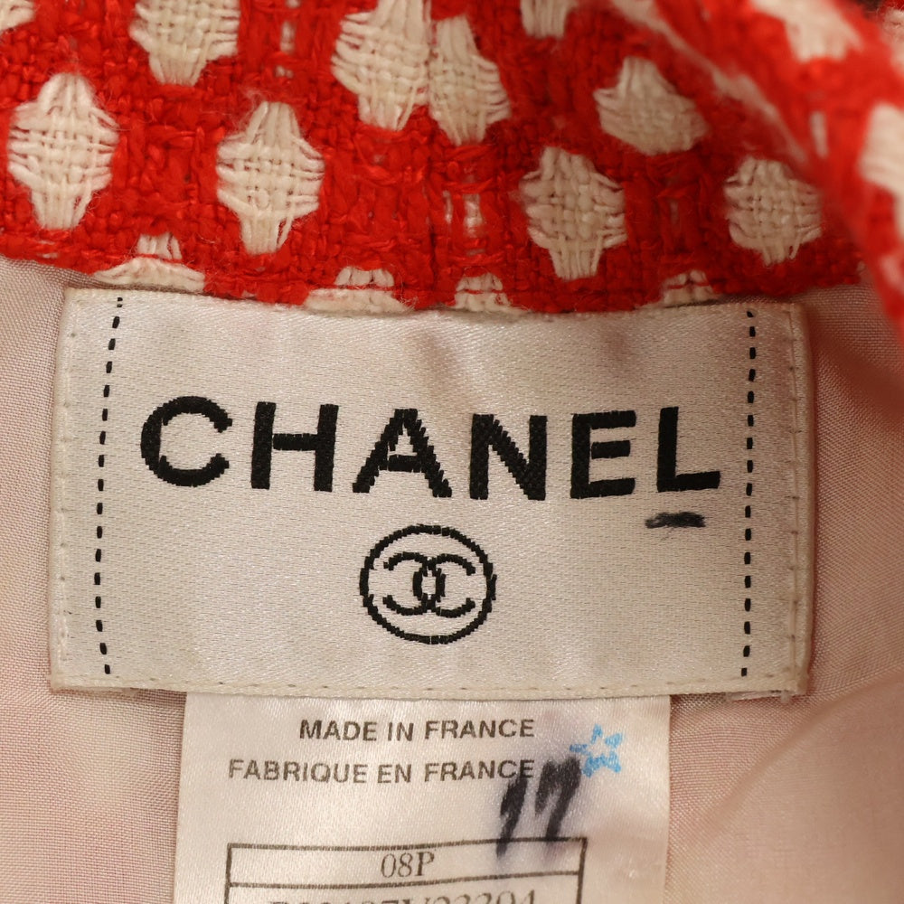 CHANEL(シャネル) ココマークボタン スカート ミニバックチャーム・ブローチ付 バンブー×レーヨン×コットン 2008クルーズコレクション P32954 レディース