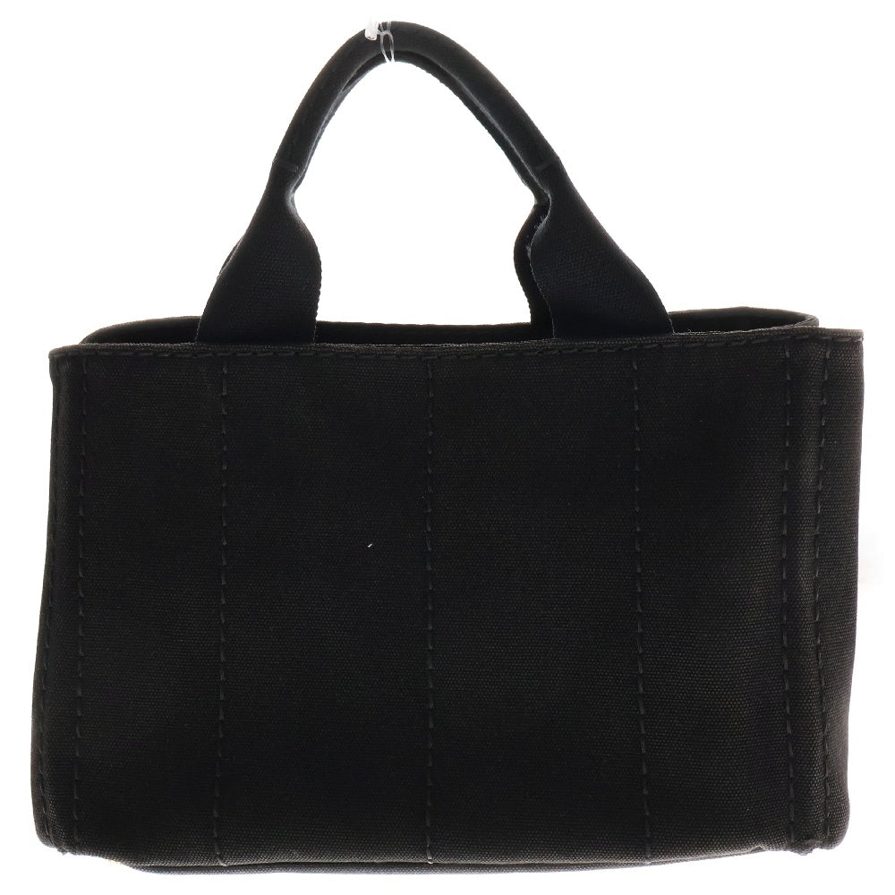 PRADA(プラダ) カナパ ミニ ハンドバッグ ブラック キャンバス トライアングルロゴ