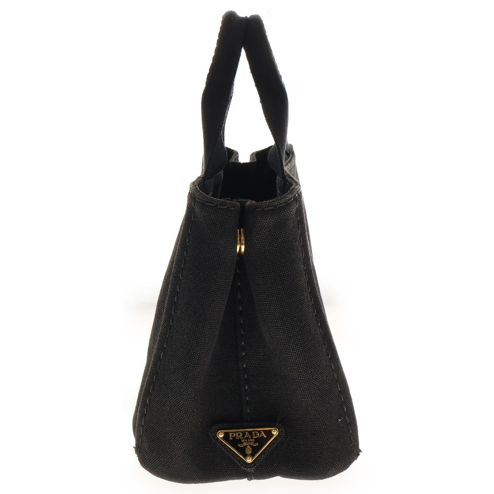 PRADA(プラダ) カナパ ミニ ハンドバッグ ブラック キャンバス トライアングルロゴ