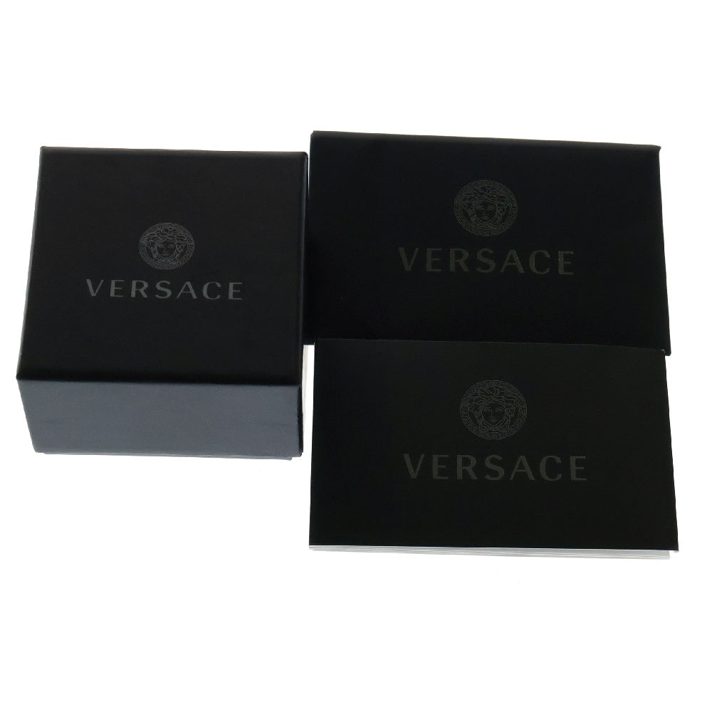 VERSACE(ヴェルサーチ) グレカモチーフ メドゥーサ ロゴ リング 指輪 ゴールド×ブラック