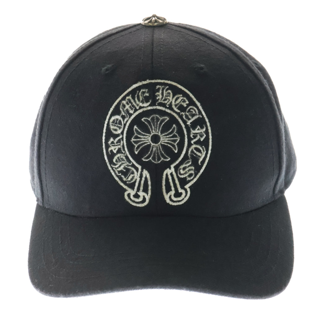 CHROME HEARTS(クロムハーツ) BASEBALL TRUCKER ラインストーン ベースボールトラッカー ホースシュー刺繍キャップ帽子 ブラック