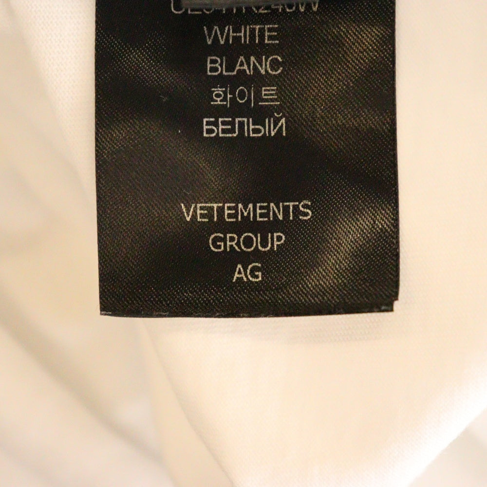 VETEMENTS(ヴェトモン) 21AW Hello My name is VETEMENTS T-shirt マイネームイズプリント半袖Tシャツ XSUE54TR240W ホワイト