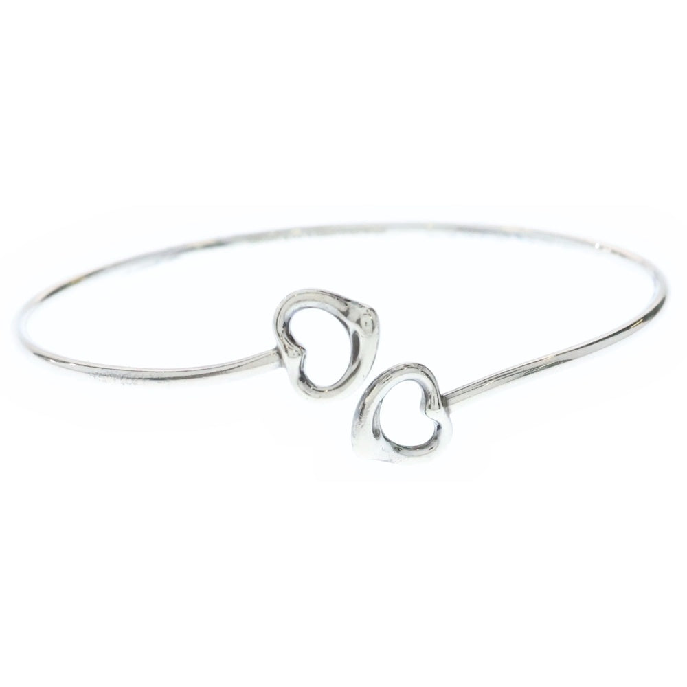 TIFFANY&Co(ティファニー) ダブルオープンハート バングル 950 ブレスレット シルバー 7.3g