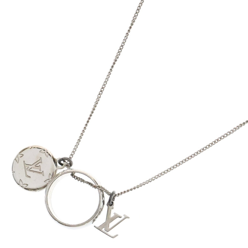 LOUIS VUITTON(ルイヴィトン) モノグラム リング ペンダント ネックレス シルバー SV M62485